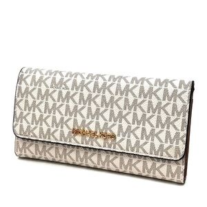 Michael Kors Large trifold Wallet Vanilla/Brown (NWT)